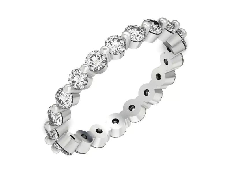 Eternity  Ring Single Prong  Round  Diamond