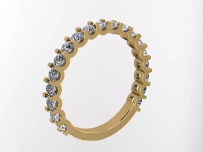 Eternity marching band ring with 19 diamonds