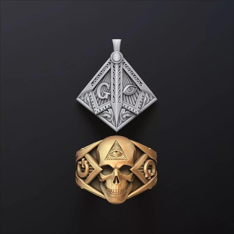 Skull Mason Ring Pendant Collcection Pack