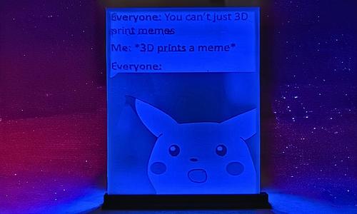Lithophane light stands and printable memes