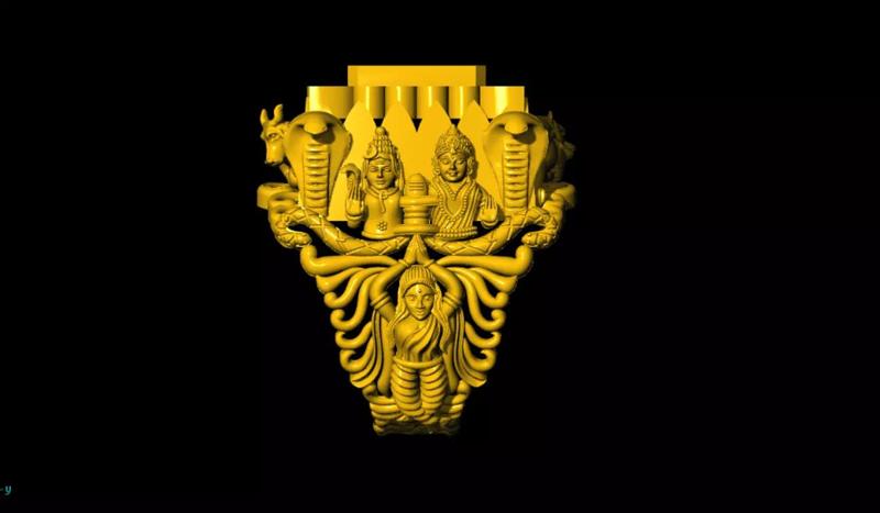 shiv and parboti  antique ring