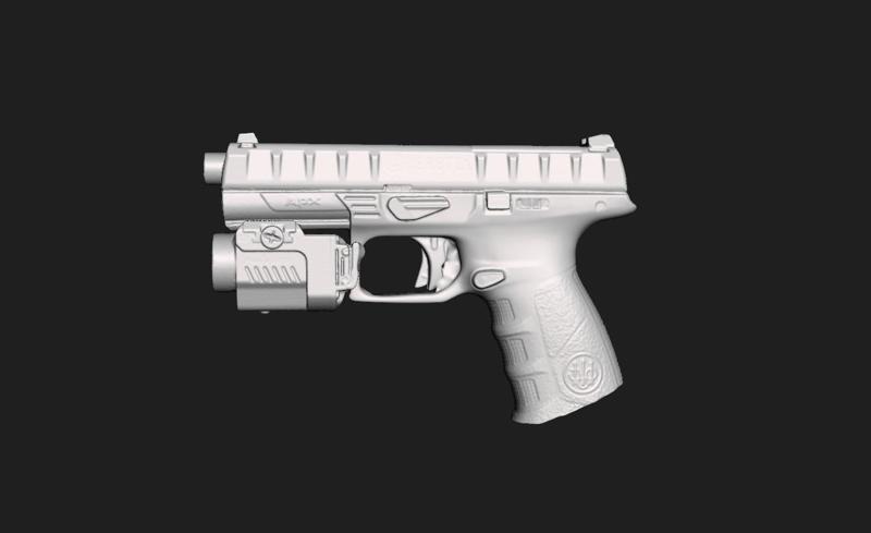 Beretta Apx Fenix GL22 Real Size 3d Scan Gun Mold