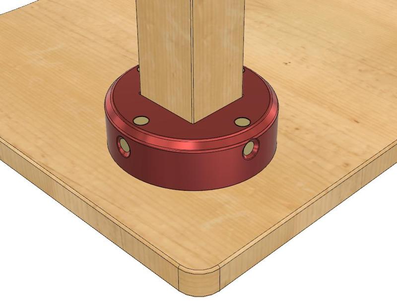 Beam Format 55mm x 60mm Table Base Connector in .step and .stl format