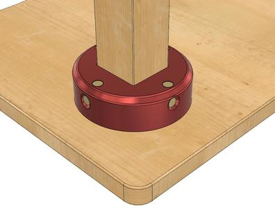 Beam Format 55mm x 60mm Table Base Connector in .step and .stl format