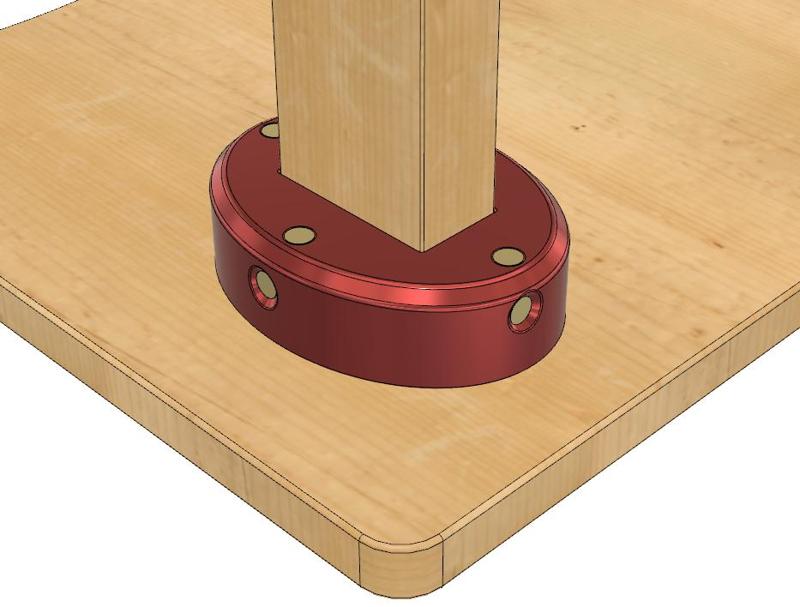 Beam Format 40mm x 80mm Table Base Connector in .step and .stl format
