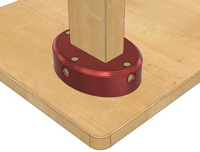 Beam Format 40mm x 80mm Table Base Connector in .step and .stl format