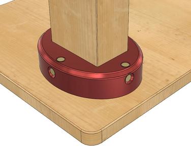 Beam Format 65mm x 105mm Table Base Connector in .step and .stl format