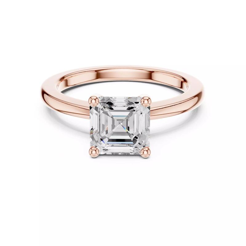 Solitaire Asscher Diamond Engagement Wedding Ring 3DM STL Video