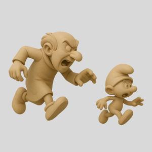 Gargamel chasing a Smurf