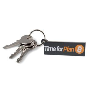 Bitcoin Keychain - Flat Block "Time for Plan B"