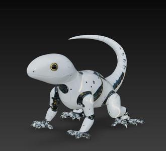 White Lizard Robotic Creature – Sci-Fi Fantasy Model