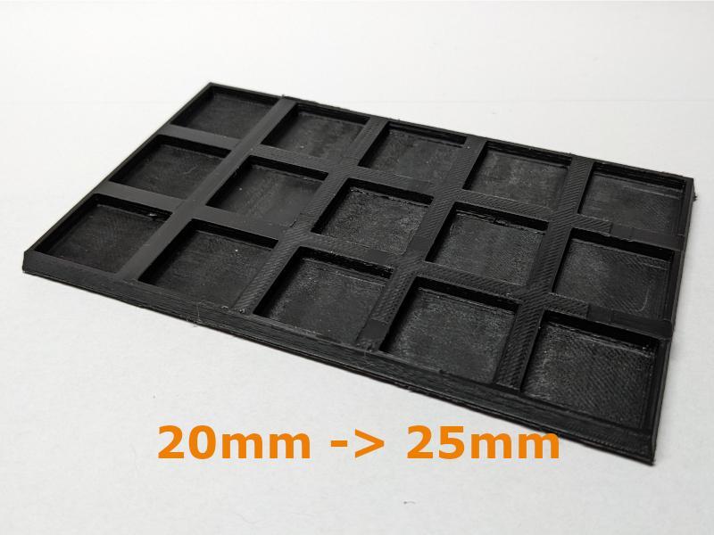 5X3 Extended Regiment Base to use your 20mm based minis for the Older World new 25mm base size / Optional Magnets