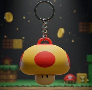 Mega Mushroom Keychain - Mario Giant Power-Up - Super Mario - Ready to Print