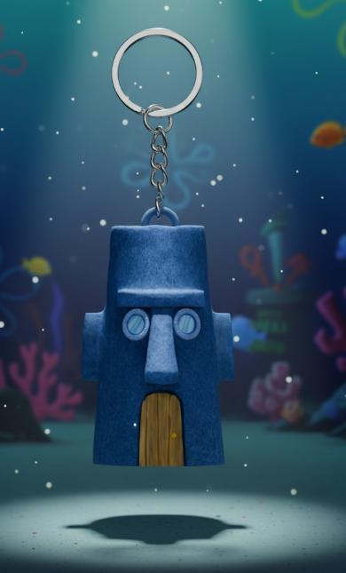 Squidward House Keychain - Easter Island Head Design - SpongeBob SquarePants - Ready to Print