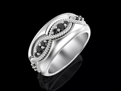 Knitting infinity band ring Ring size 66EU 11 1 2US