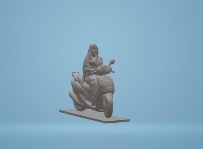 women riding scooty