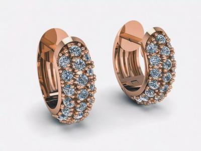 Diamond Hoops Earrings