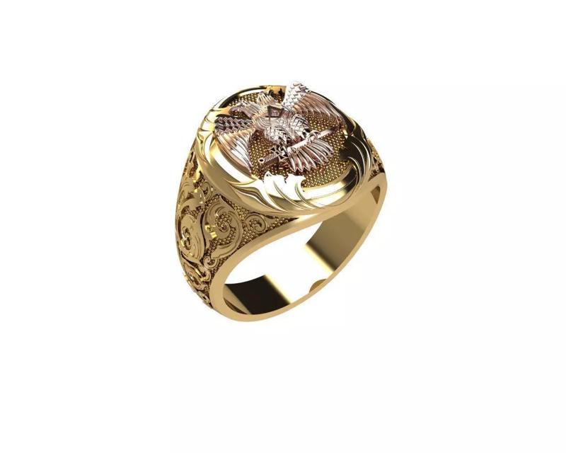 Male USA Eagle ring 3D print model