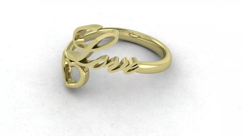 Love And Heart Gold Ring
