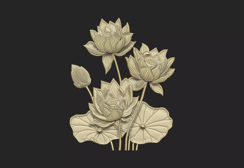 Lotus Asian Indian religion detail soft vintage