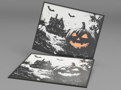 Spooky Wall Art – Halloween Pumpkin Scene