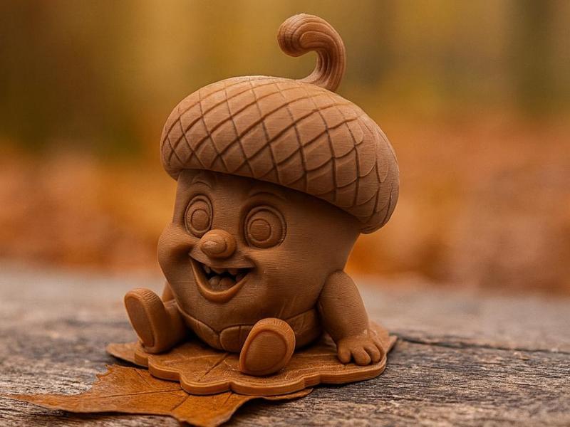 Smiling Acorn with Autumn Joy