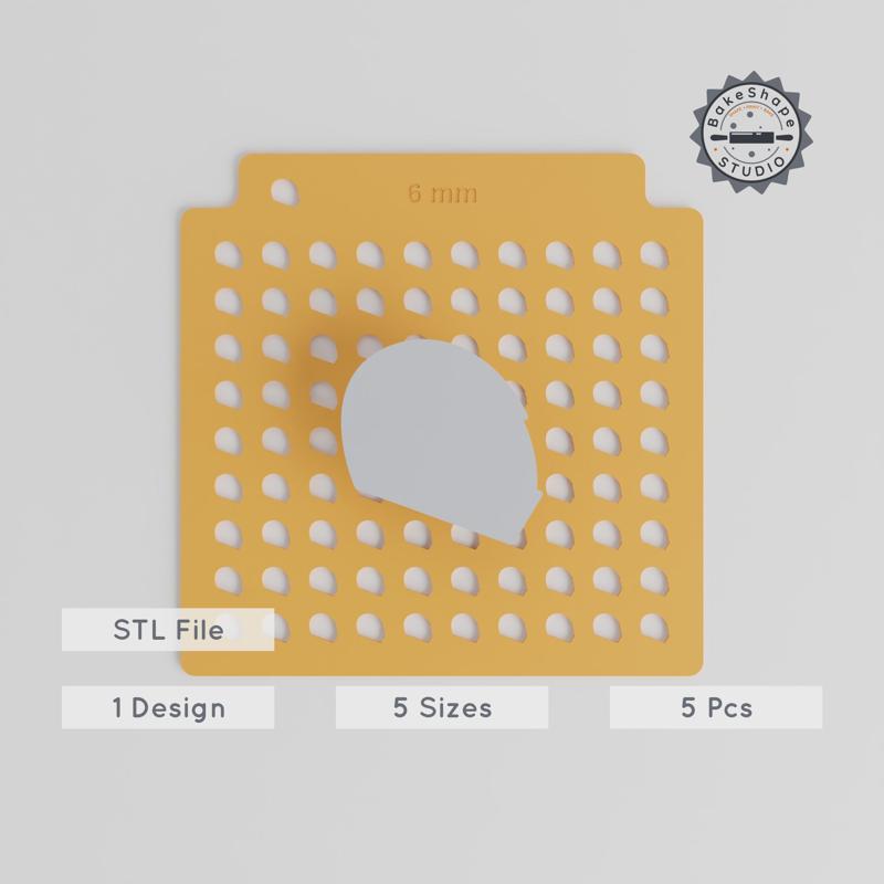 Helmet Sprinkle Stencil, 5 Sizes, 6-14mm, Compatible with Sugar & Edible Glitter