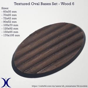 Oval Bases Set – Wood 6 Texture (60–170MM) | Perfect For Tabletop Wargames & RPG's