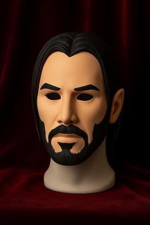 John Wick 3D Printed Cosplay Mask – Realistic Keanu Reeves Style Face Mask with Eye Openings