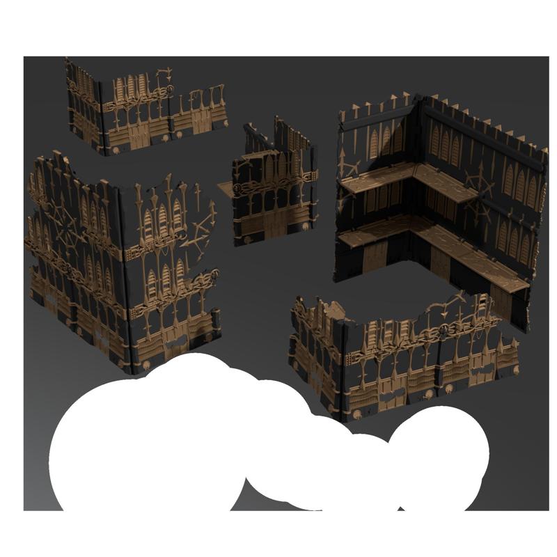 WTC Foldable Terrain - Chaos Fort Multilevel Ruins