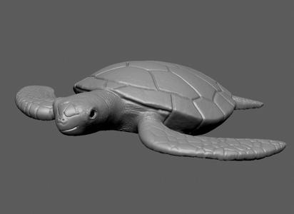 3D Sea Turtle Model (Printable STL File)