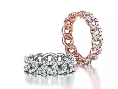 Amelia Diamond Cuban Women Ring Pave Setting 6US size