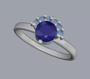 925 Sterling Silver Multi Gemstones  Ring