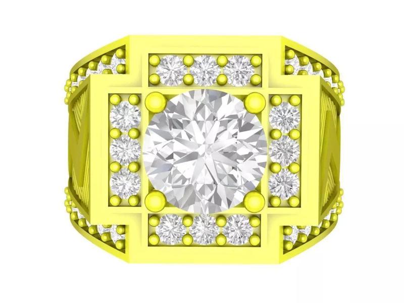 7083 Korean Style Diamond Cross Men Ring