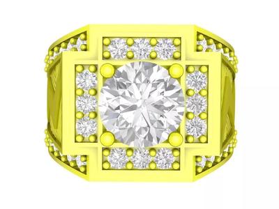 7083 Korean Style Diamond Cross Men Ring