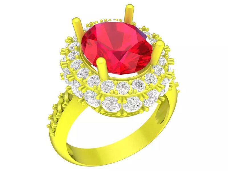 7392 luxury diamond oval halo fashion women ring