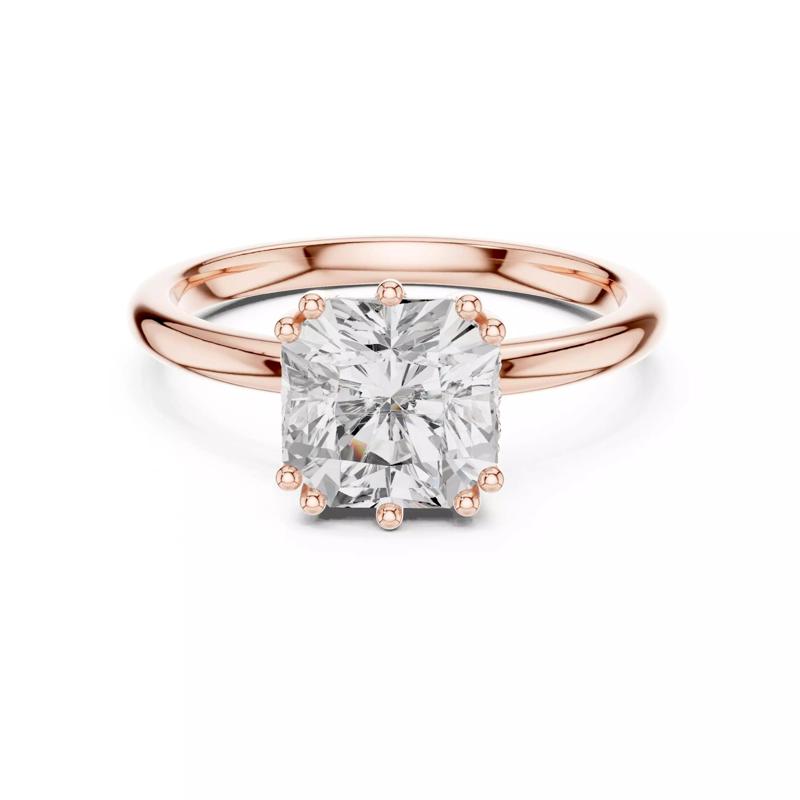 7mm Asscher Cut Hidden Halo Engagement Woman Ring 3DM STL Video
