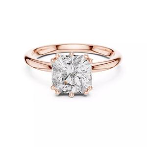 7mm Asscher Cut Hidden Halo Engagement Woman Ring 3DM STL Video