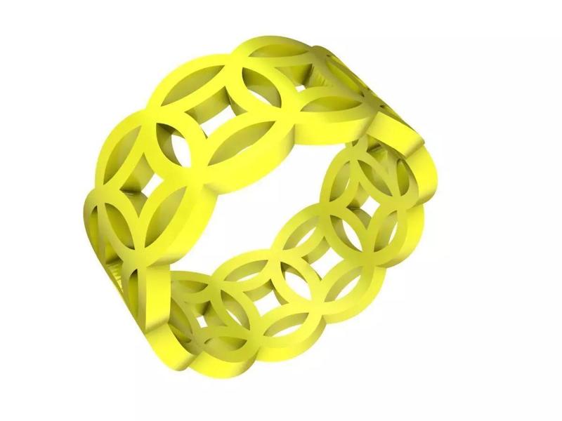 Fengshui Lucky Chinese Coins Women 24K Ring 3D Model A4846