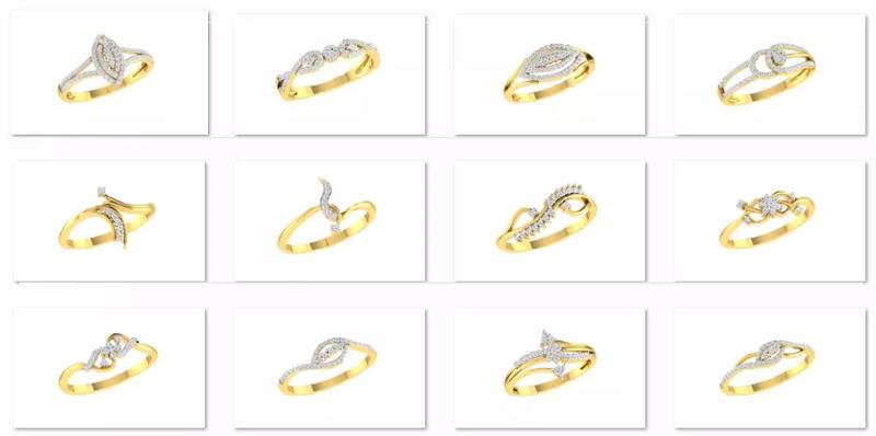 35 Women Ring 3dm render detail bulk collection