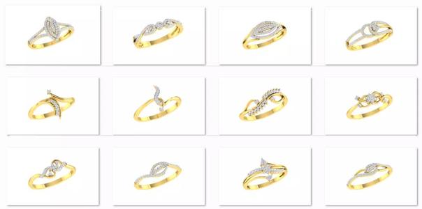 35 Women Ring 3dm render detail bulk collection