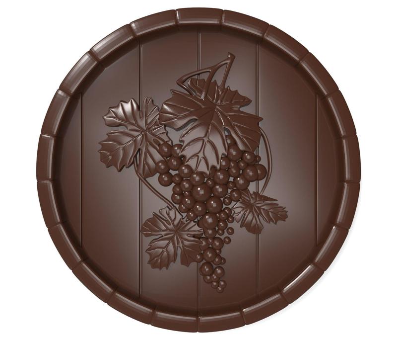 Grape on the top of a barrel bas relief for CNC