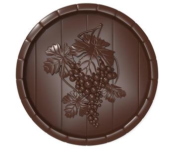 Grape on the top of a barrel bas relief for CNC