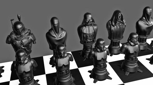 Star Wars black chess set STL model for 3D printing