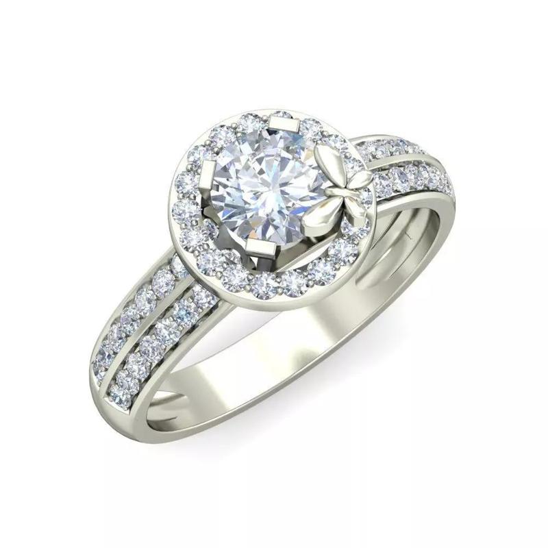 Halo Round Brilliant Engagement Ring