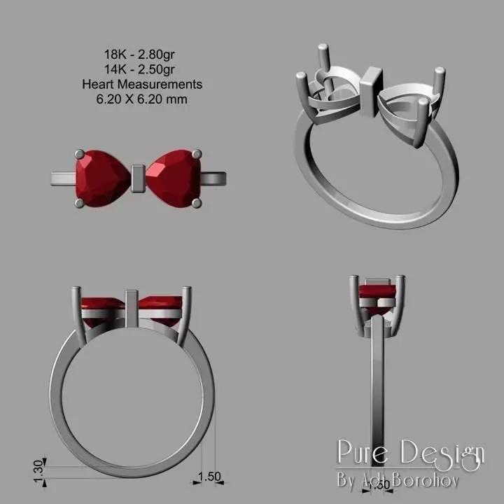 Hearts ring 3D print model