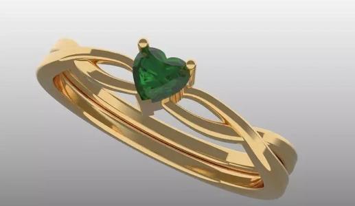 HEART SHAPED RING 16MM DIAMETER SIZE 5 AND HALF
