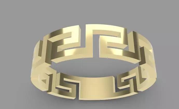 Greek Key wedding bands
