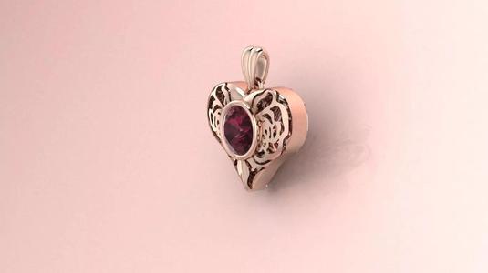 Heart Pendant Jewelry model - Eternal Rose for Her