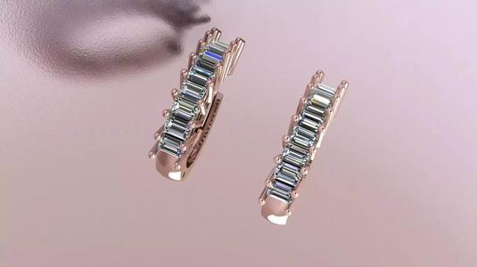 Half Eternity Earrings Jewelry model - Aurora Hoops for her